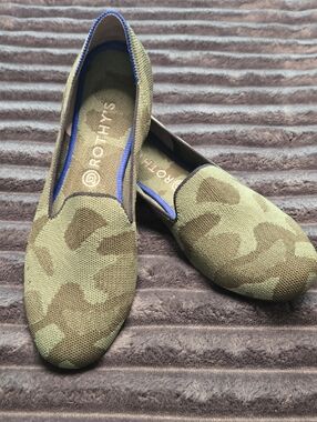 Rothy's Olive Green Camo Flats